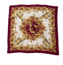 Unbranded Beautiful Red/ Gold Baroque Pattern Bohemian Vintage Scarf 34"/35" PGC