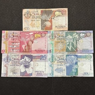 2011 2013 Central Bank Of Seychelles 10 To 500 Rupees Banknotes Set Lot 2