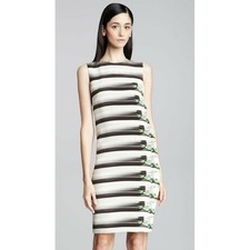 AKRIS Dress Women 6 Ivory Silk Grand Prix Formula 1 Sheath Mini Luxury Rare