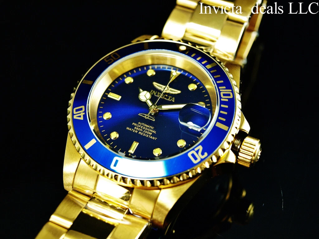 Reloj Dorado Invicta pro diver Gold Blue