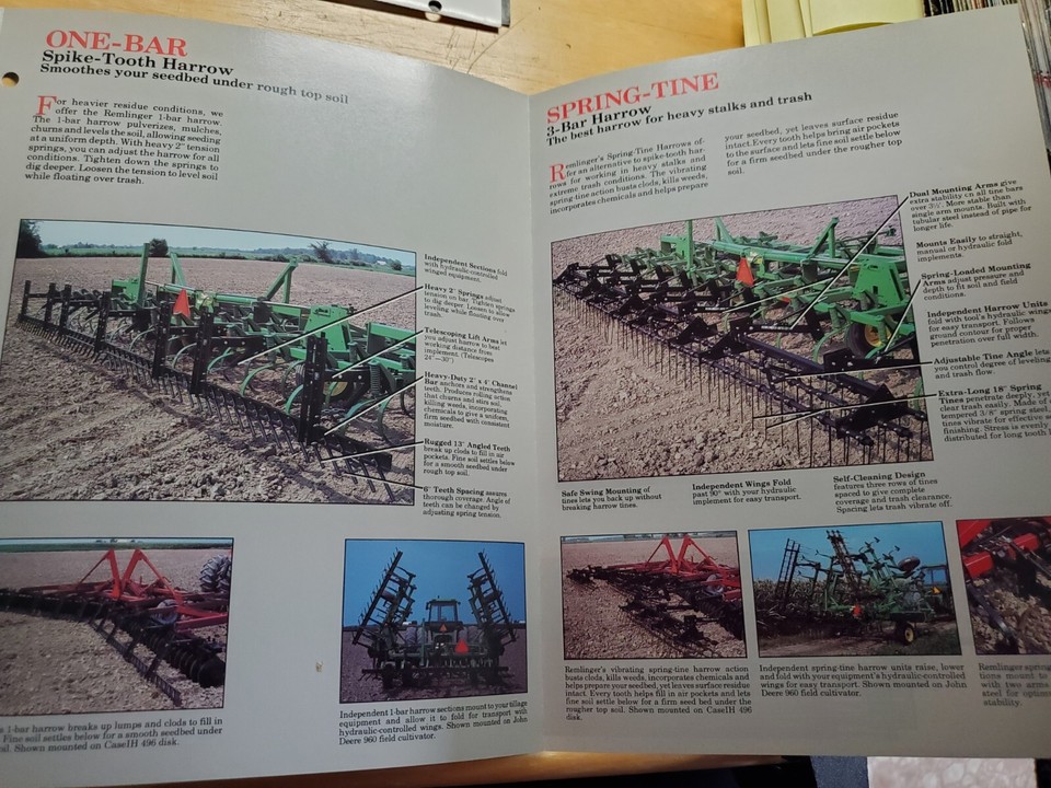 Remlinger Harrows Models Spike Tooth One Bar 300 200 100 Sales Brochure