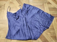 Victoria's Secret Blue Silk Slip Dress Full Length Gown Womens Small 1999