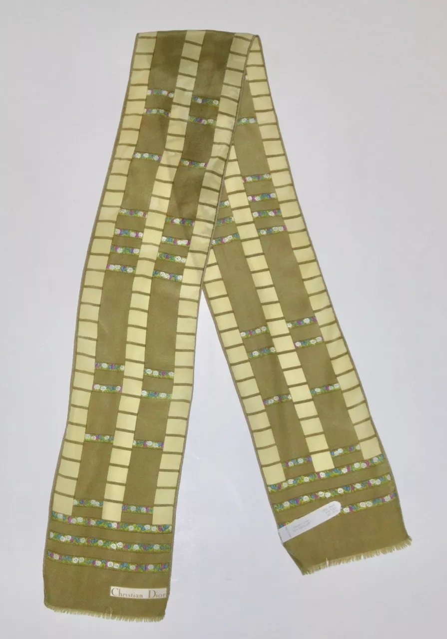 Foulard graphique oblong Christian Dior vintage occasion