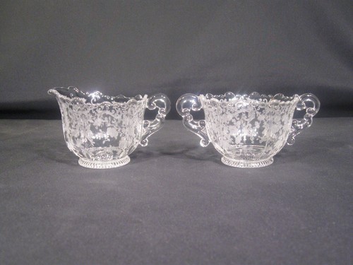 Cambridge Chantilly Martha Ribbed Foot Creamer and Open Sugar 3600 252 - Picture 5 of 20