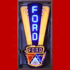 Ford Jubilee Neon Sign Crest Shaped 28" x 59" Steel Can Neon Neonetics 9FORDJ