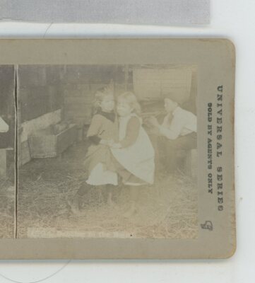 Dancing in the Barn Children Universal Stereoview 