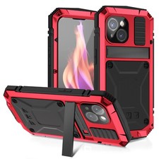 Heavy Duty Metal Gorilla Glass Waterproof Case Cover f iPhone 15 16 17 18 ProMax