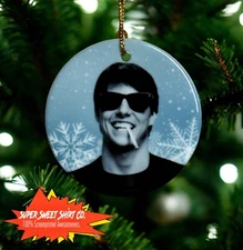 Tom Cruise Risky Business Christmas Ceramic Tree Ornament, Fun nostalgic holiday