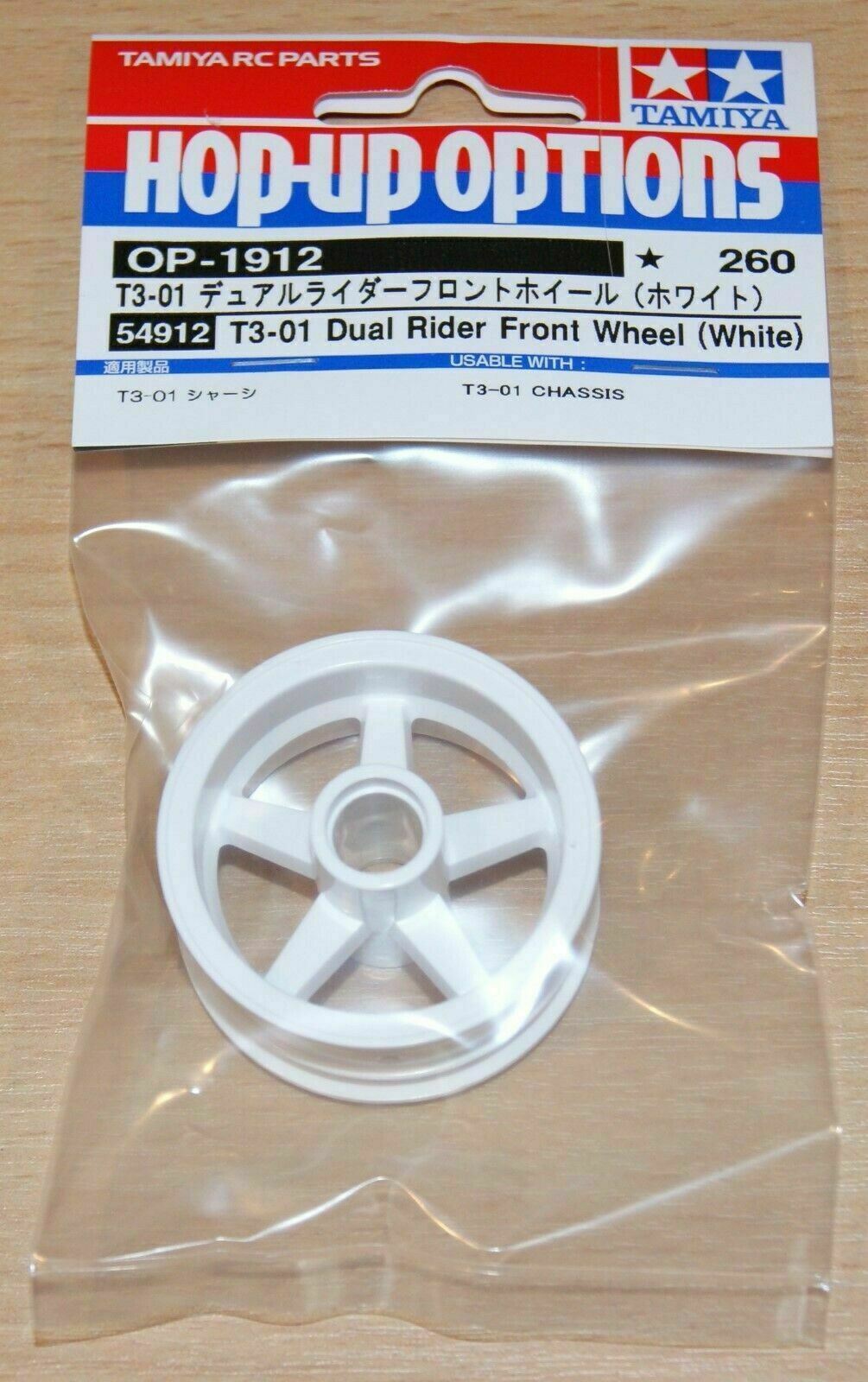 TAMIYA 54912 T3-01 Dual Rider Front Wheel (White), Dancing Rider