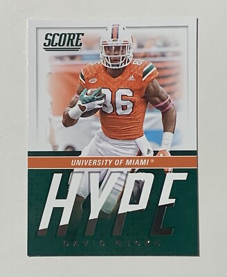 2017 Panini Score David Njoku Hype RC #9 Miami Hurricanes