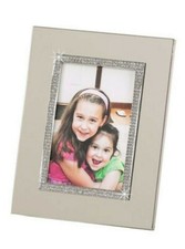GLITTER RHINESTONE FEMININE SILVER PICTURE FRAME 4 X 6 PHOTO