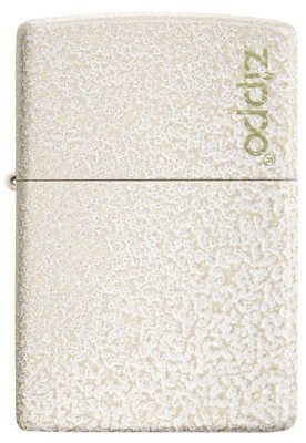Zippo Windproof White Textured Mercury Glass Lighter W-Logo, 49181ZL, New In Box