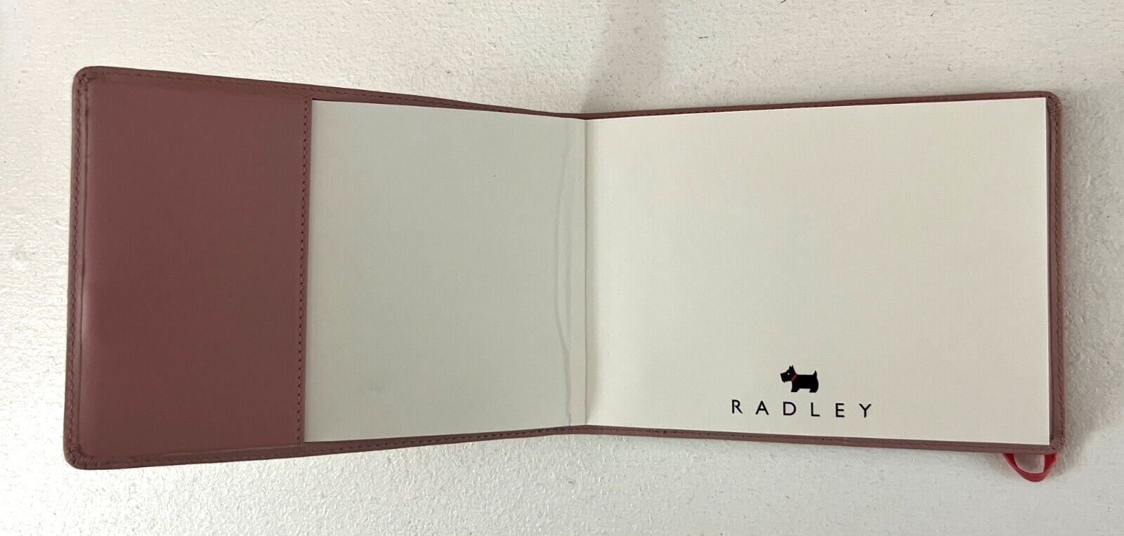 Radley Unlined A6 Pink Leather Cover Sketch Book Notebook and Pen Set