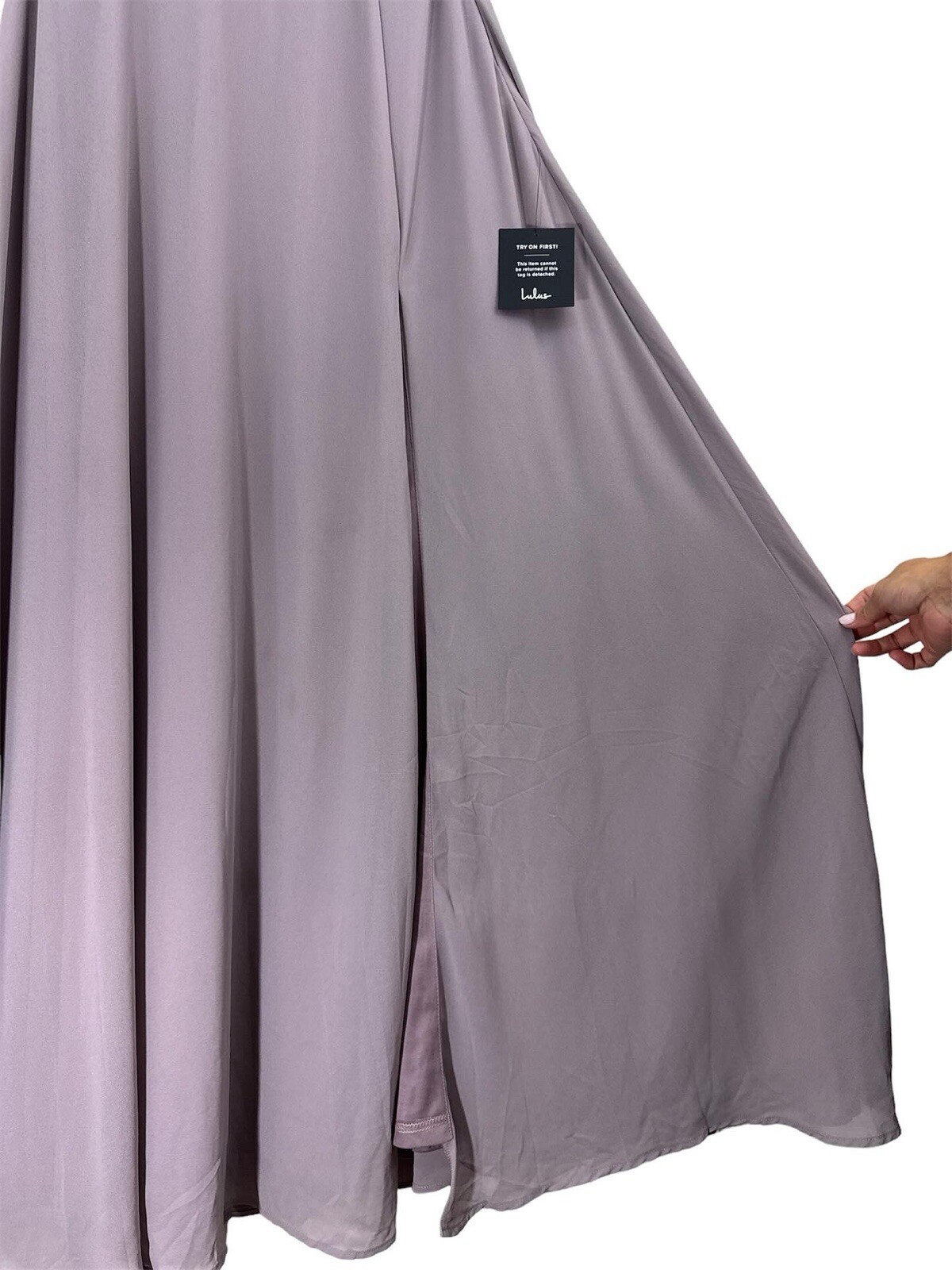 Lulus Garden Bliss Dusty Lavender Cutout Maxi Dress Short Sleeves Chiffon Sz M