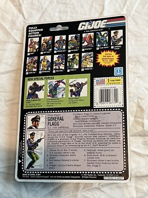 Vin 1992 3.75” Hasbro GI Joe General Flagg V1 Figure 3 3/4” MOC