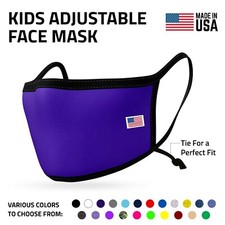 Kids Size Adjustable Face Mask for Children Boys Girls Cloth Masks Made in USA