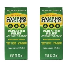 2 Pack - Campho-Phenique Pain Relieving Antiseptic Liquid, 0.75oz Each