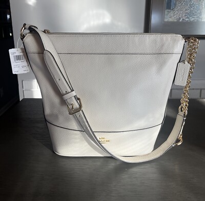 Coach Paxton Duffel Bag Purse 11.5  Height Ivory White Gold NWT