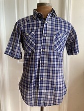 Vintage 70s 80s Levi  s Short Sleeve Plaid Button Down Shirt Made In USA Levis
