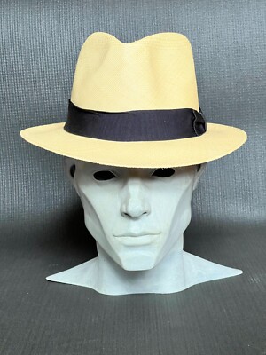 Worth & Worth by Orlando Palacios  Montecristi Panama Straw Hat Size S 7-7 1/4