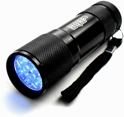 HQRP 365 NM 12 LED Ultra Violet Lumière UV Lampe Torche Randonnée Camping