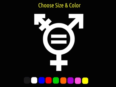 LGBTQ PRIDE Equality Trans Rights Vinyl Window Wall Sticker CHOOSE SIZE COLOR - Image 1 of 2