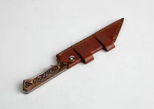 Viking Norse Saxon Pattern Welded Seax Scramsax 12" OA Horizontal Carry Sheath