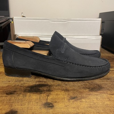 Bruno Magli Tabarro Navy Blue Suede Leather Loafers Shoes  display picture 3