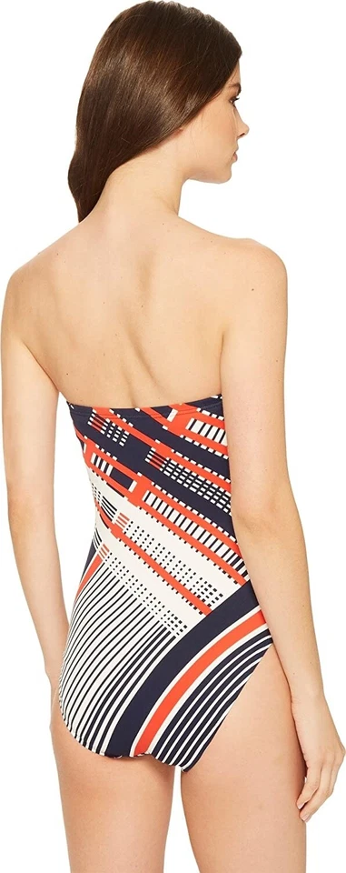 Tommy Hilfiger Women's 181674 Heritage Plaid Bandeau One-Piece Swimsuit Size 8 - Image 2 of 2