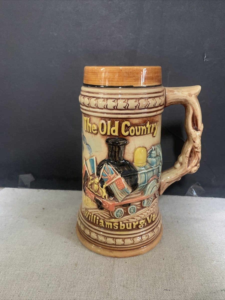 Vintage Busch Gardens Williamsburg VA Ceramic Beer Stein mug