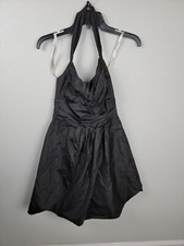 David’s Bridal Women’s Halter Dress Sz 4 Black Fit And Flare Strapless 
