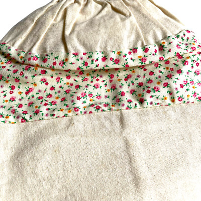 Vintage Handmade Calico & Floral Tie Up Plastic Bag Holder Kitchen Decor