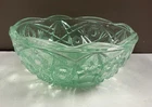 Vintage Carnival Glass Green Hobstar Bowl