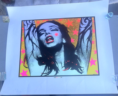 2004 Frank Kozik Green Lady 92-14 Signed Poster Pearl Jam Sound Garden LE 44x38''