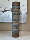 ANTIQUE INDUSTRIAL WALLPAPER ROLLER  STENCIL WOOD/METAL  PRINTING PRESS CYLINDER — photo 8