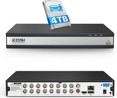 ZOSI H.265+ 16CH 1080p DVR With 4TB HDD CCTV Outdoor Security Camera CCTV System