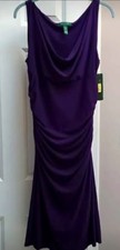 Ralph Lauren Cowl Neck Dress Side Ruching *NWT*