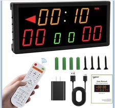 Portable Digital Scoreboard with Shot Clock Remote Control Battery Powered New