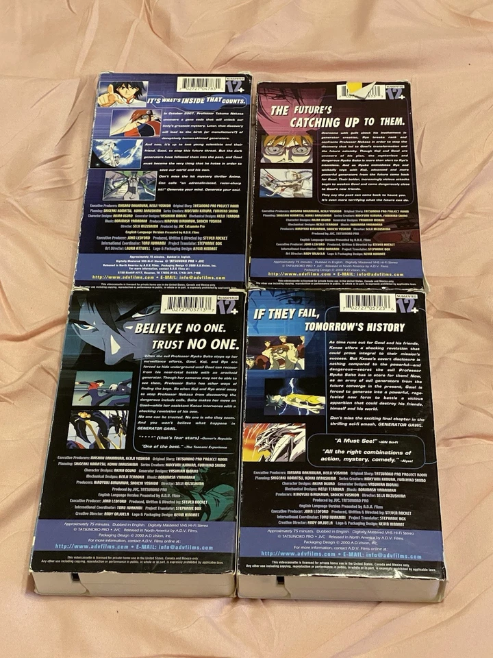 GENERATOR GAWL Anime (VHS, 2000 - VOL 1-4) 4 TAPE COLLECTION - English Language Foto 2 de 3