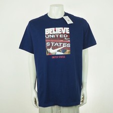 New Nike Team USA United States Soccer Believe Tee Shirt Mens XL Blue USMNT