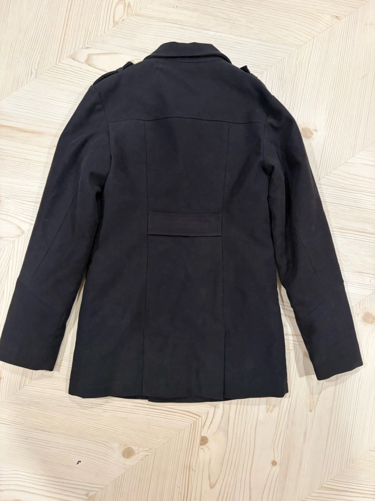 Vaute Men Vegan Peacoat Coat 100% Organic Cotton Recycled Lining NYC Size S image 2