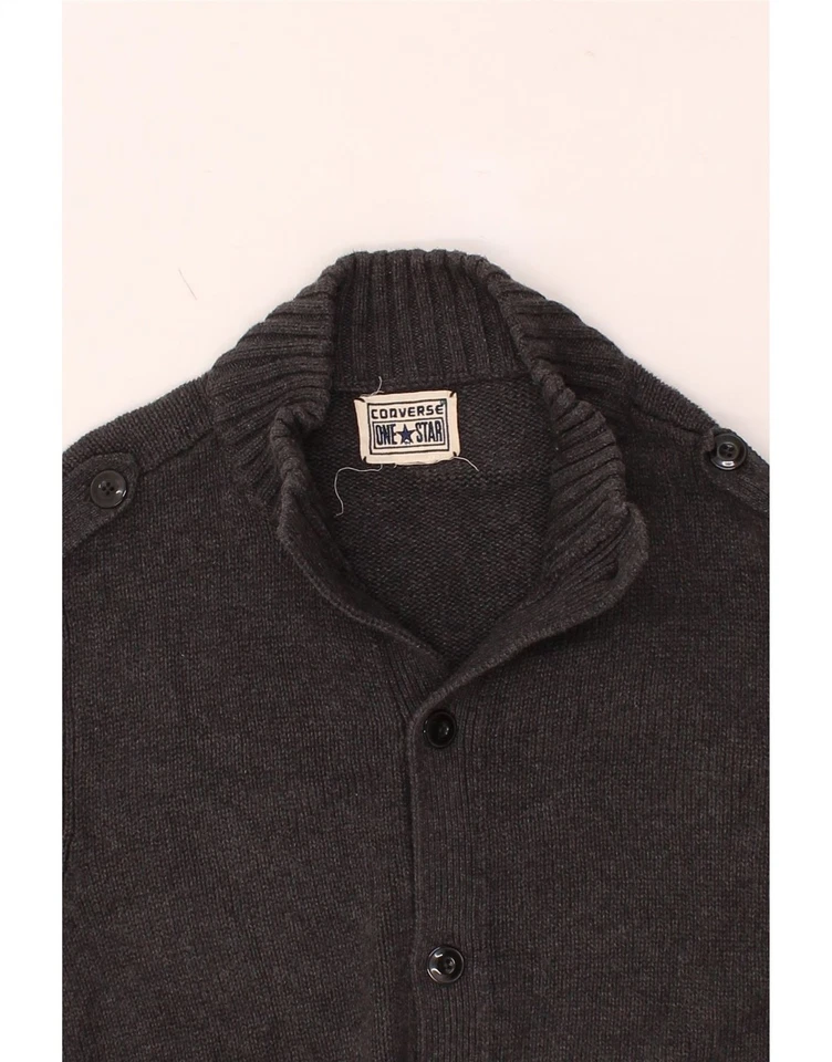 CONVERSE Hombre Cárdigan Suéter Grande Gris Algodón GY03 Foto 3 de 3