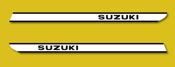 Sticker Suzuki T500 pour remplacer des décals usés de moto 1970 sans cloques