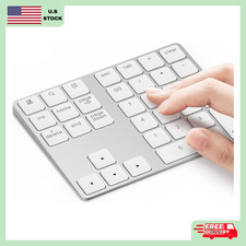 Bluetooth Number Pad, Aluminum Rechargeable Wireless Numeric Keypad Slim 34-Keys