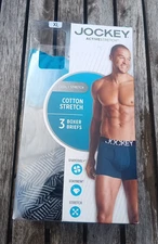 Jockey Boxers Mens XL  Cotton Stretch Active Ultra Soft Briefs 3 Pack Multicolor