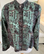 CITRON Santa Monica Silk Rayon Brocade Jacket Size Medium
