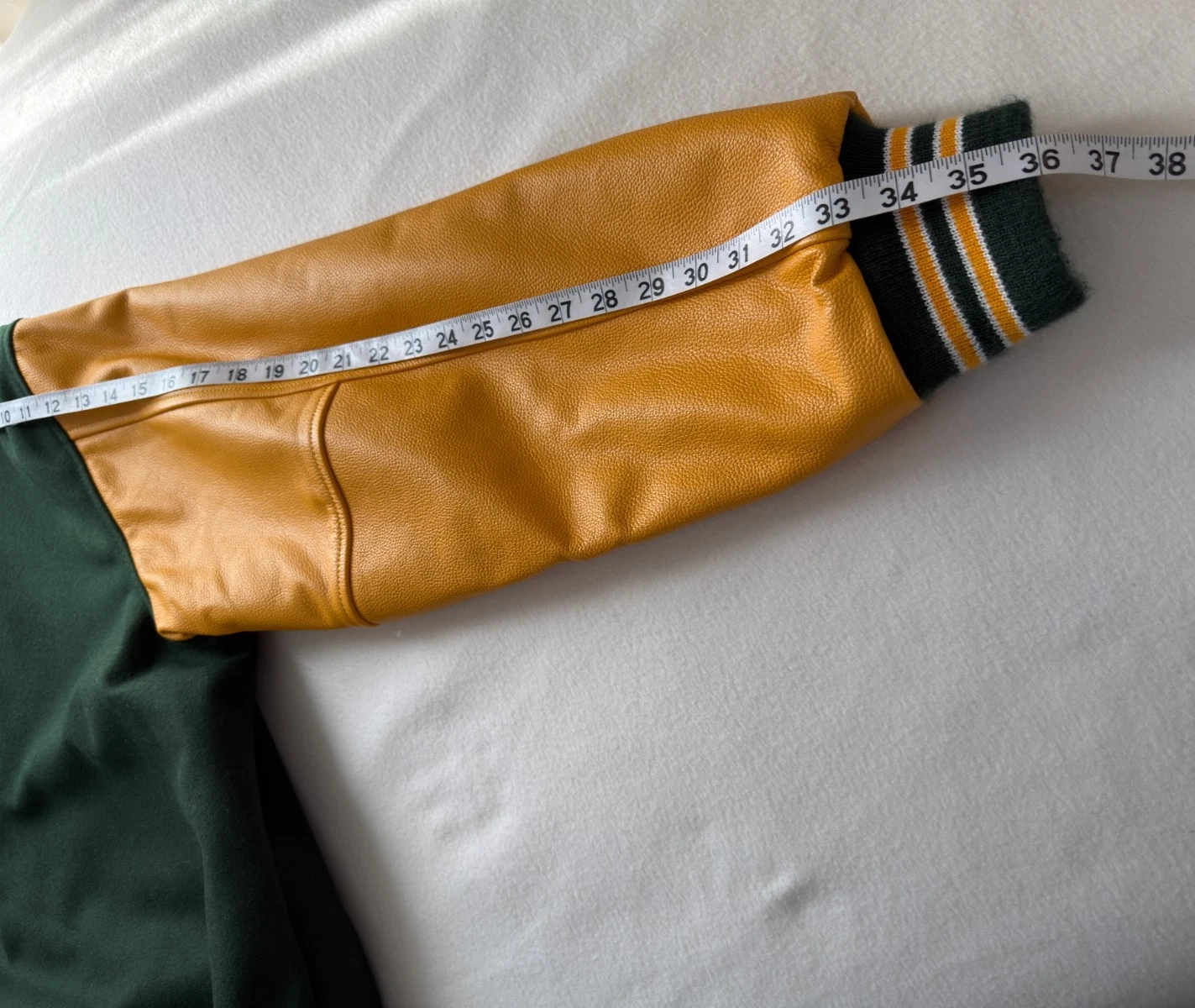American Mens Classic Green Gold Letterman Varsity Team Jacket Large Made In USA - product detail image 10