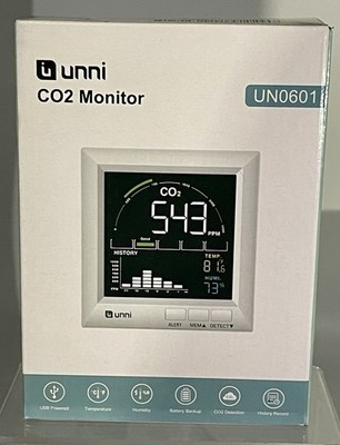 Unni UN0601 CO2 Monitor Carbon Dioxide Detector Temp Humidity Air Quality New