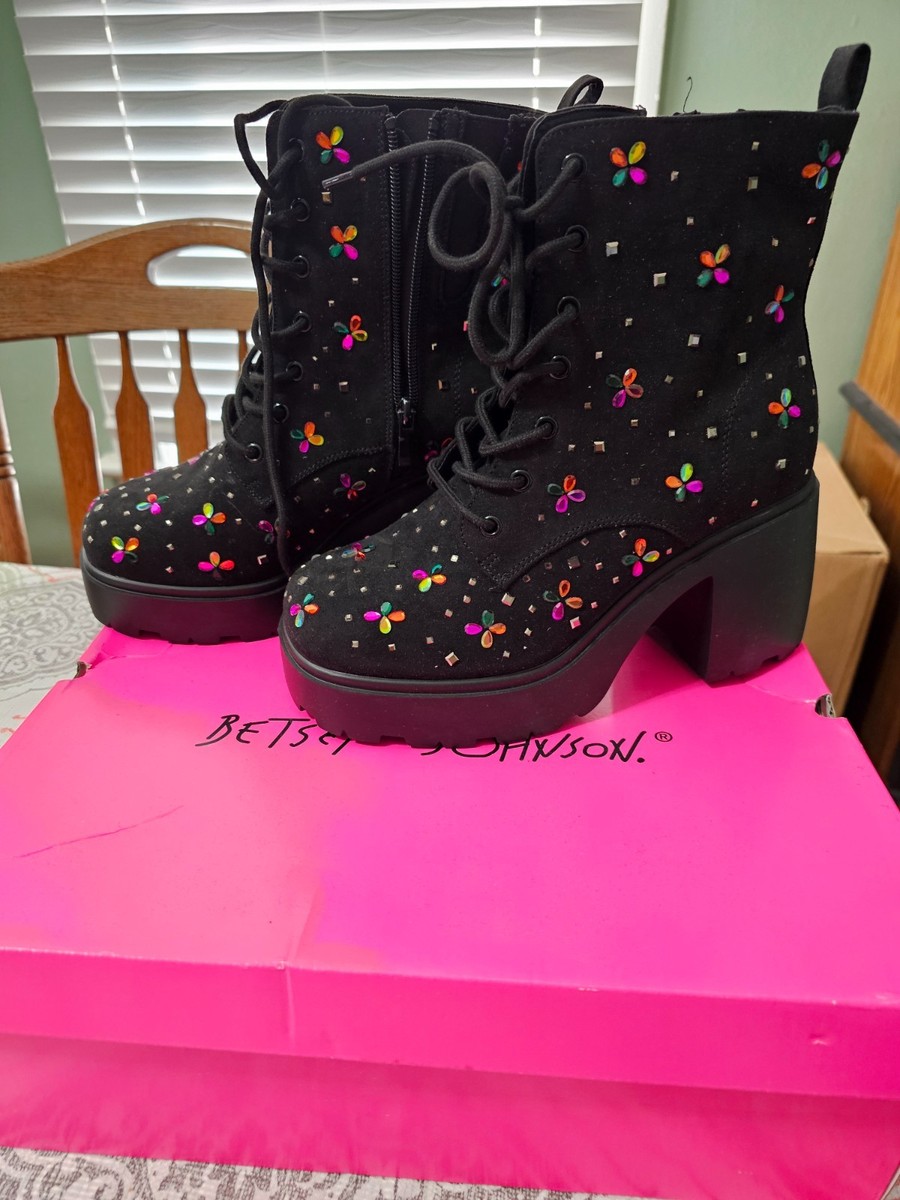 Betsey Johnson Combat Boots - Jeweled, Size 9, Never Worn  display picture 1