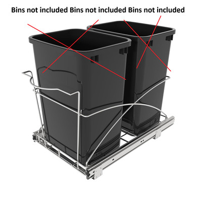 35QT Pullout Waste Container Under Cabinet Kitchen Garbage Bin Trash 14''Wx22''